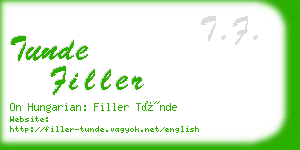 tunde filler business card